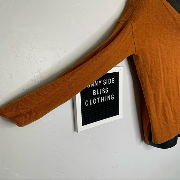 Lucky Brand Burnt Orange Oversized V-Neck Button Cardigan Sweater Small - Picture 5 of 16